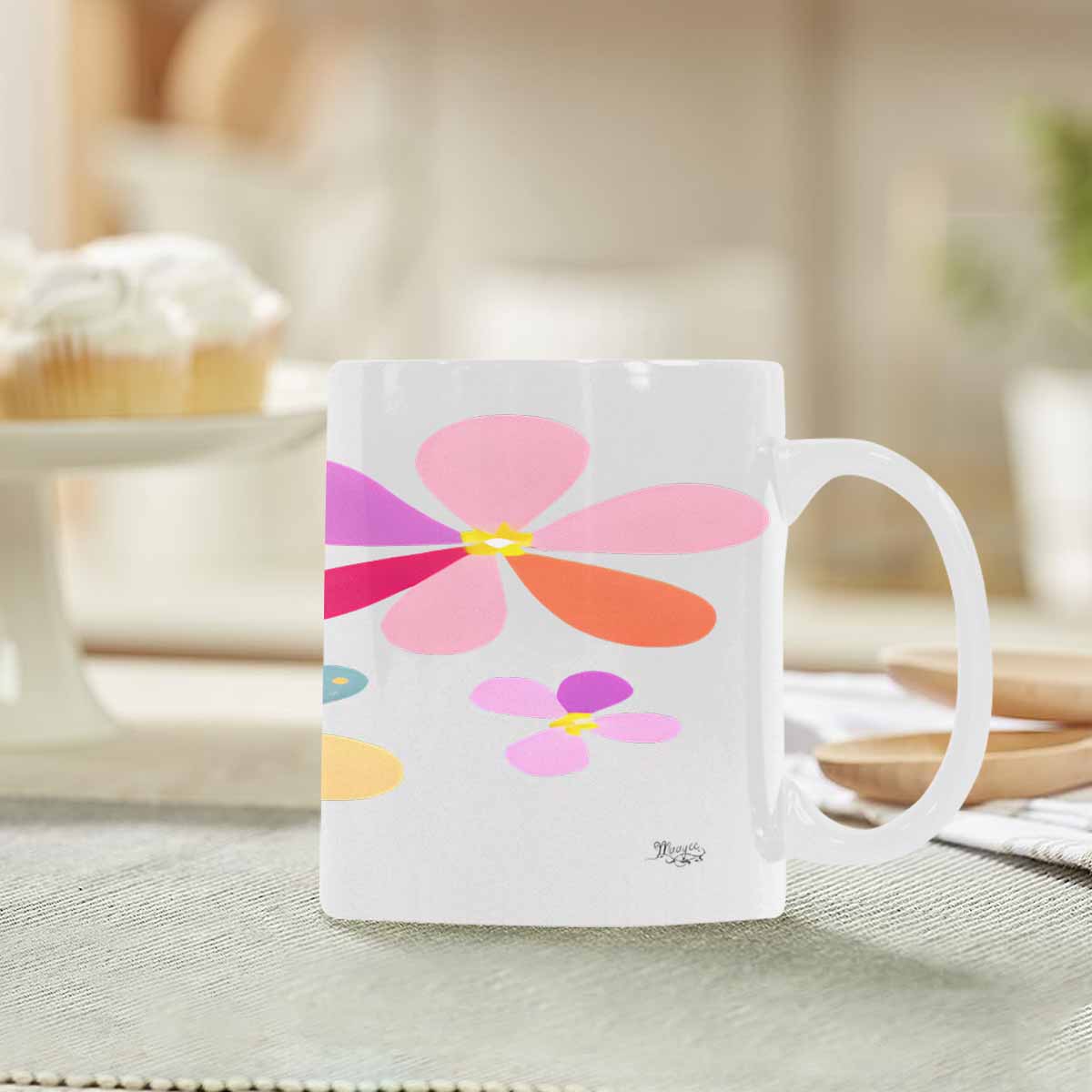 Quality Mug, coffee mug, tea cup, Bright florals, Set 2, design 49