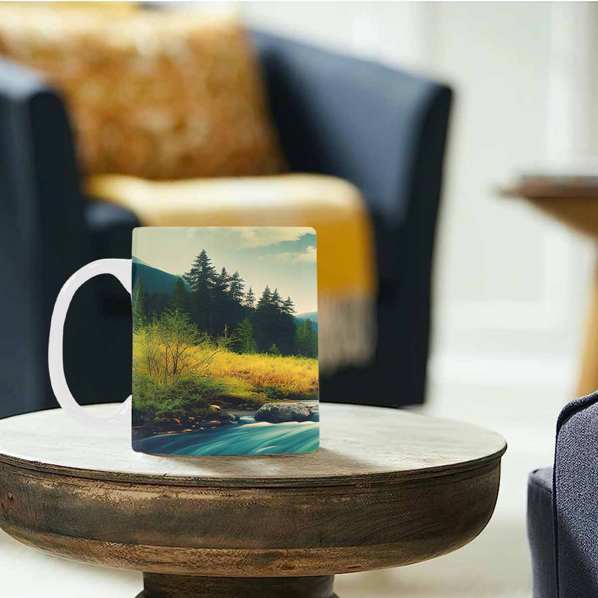 Rivers & Mountains Landscape mugs, set 1 design 26