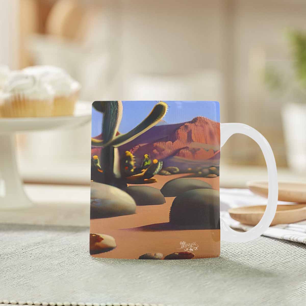 Coffee Mug, tea cup, desert scene, design 17