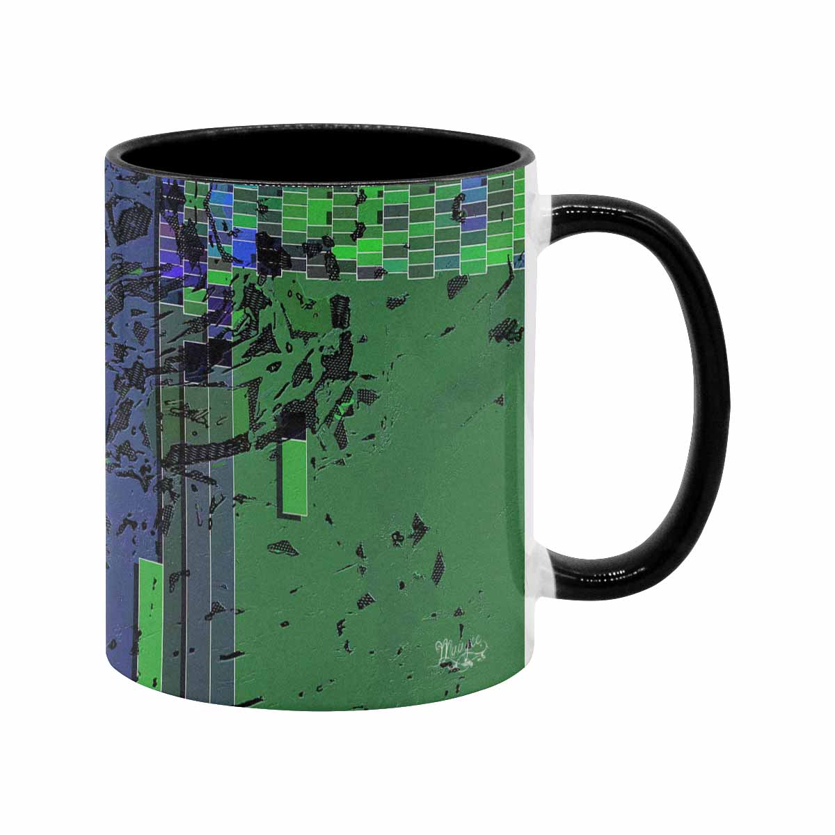 Coffee Mug, tea cup, black core, abstract, design 41