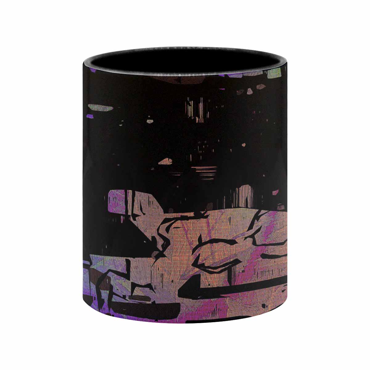 Coffee Mug, tea cup, black core, abstract, design 92