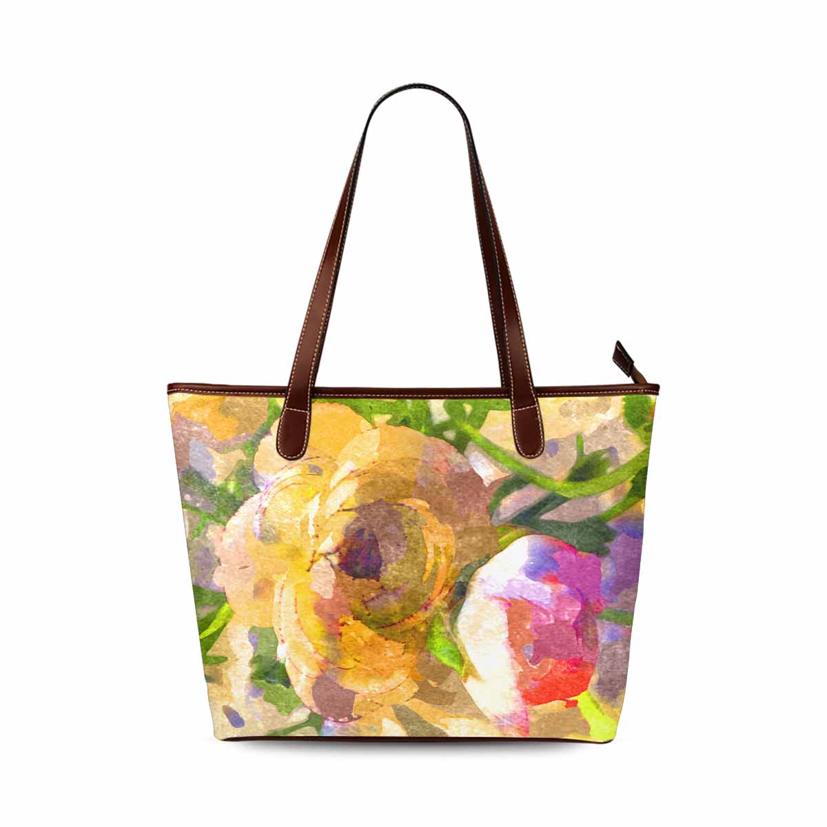 Classic Fabric handbag, watercolor floral, design 81