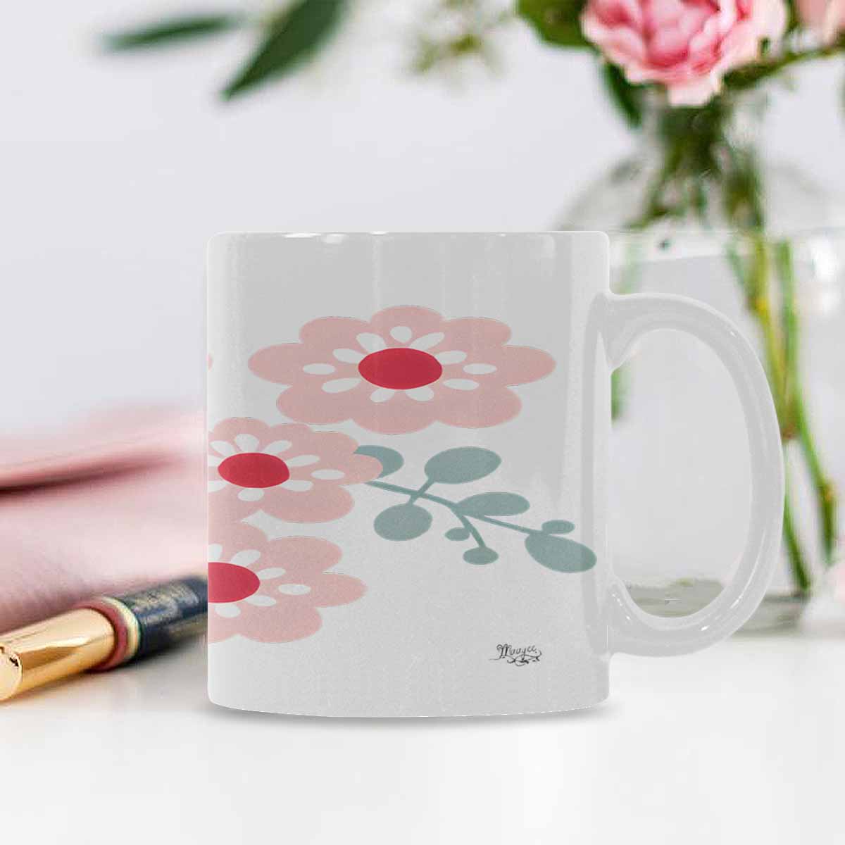 Quality Mug, coffee mug, tea cup, Bright florals, Set 2, design 18
