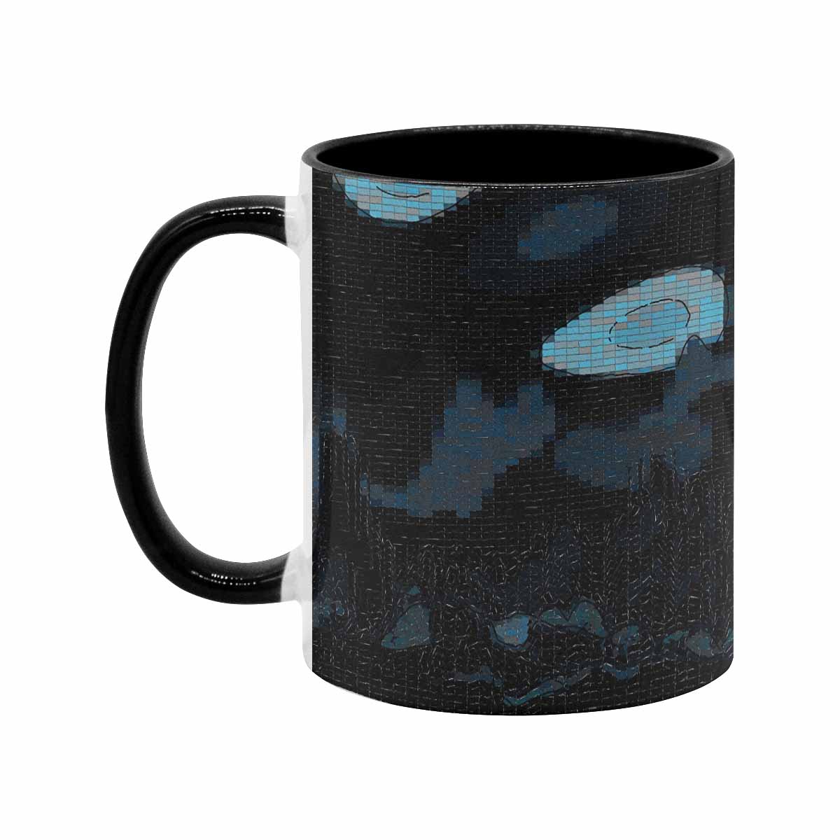 Coffee Mug, tea cup, black core, abstract, design 80