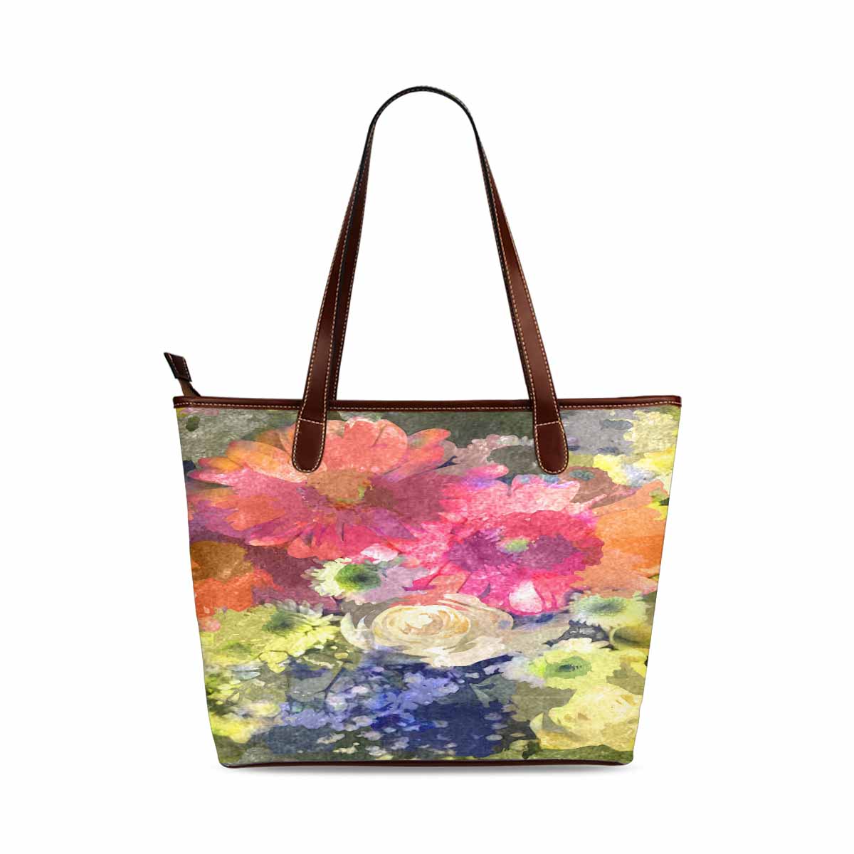 Classic Fabric handbag, watercolor floral, design 17