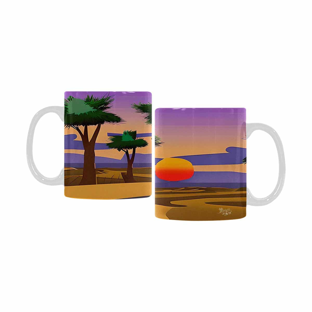 Coffee Mug, tea cup, desert scene, design 30