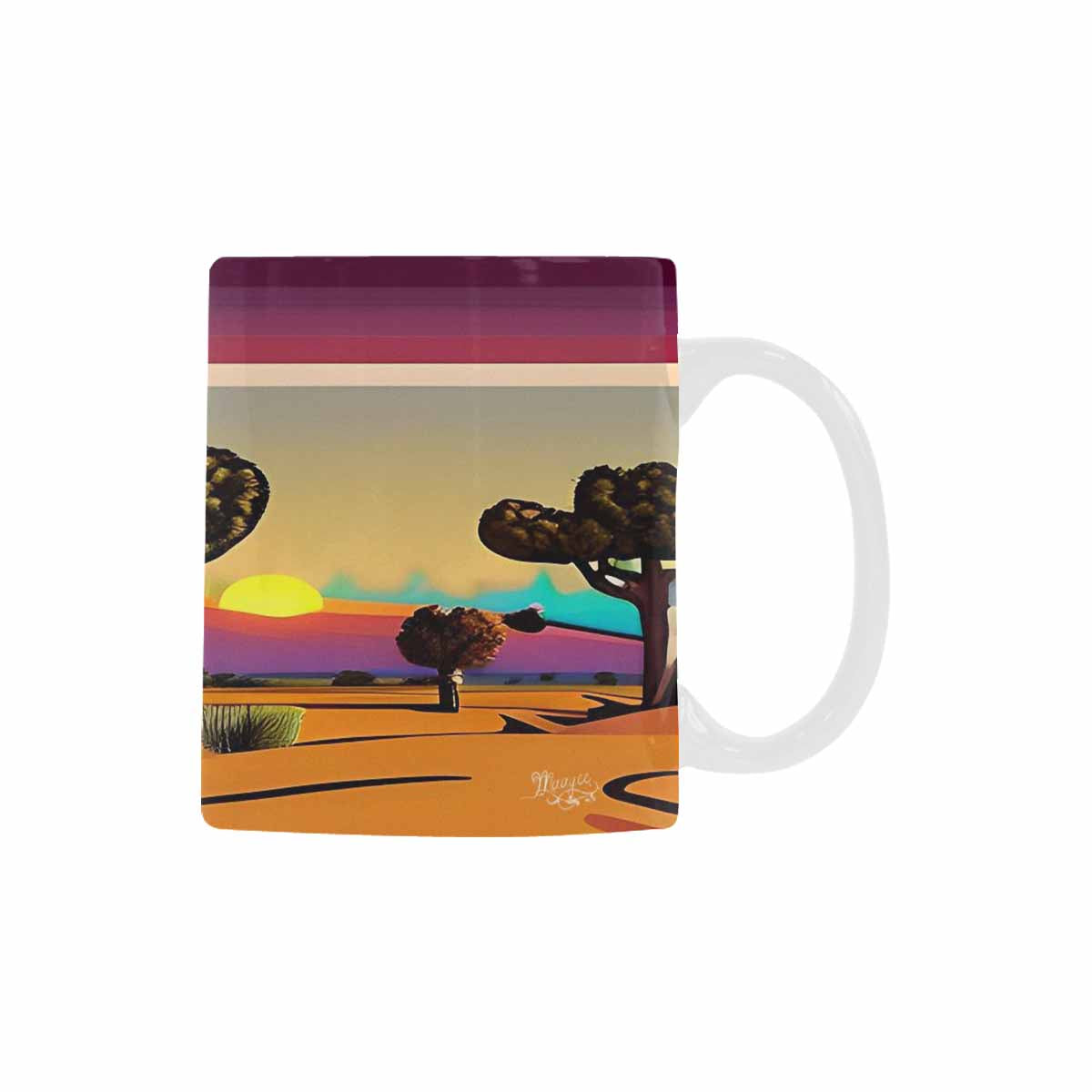 Coffee Mug, tea cup, desert scene, design 66