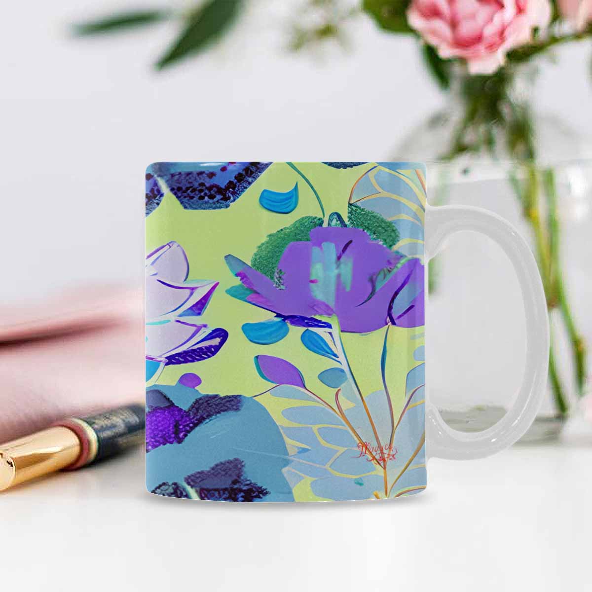 Quality Mug, coffee mug, tea cup, Bright florals, Set 1, Design 159