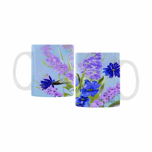 USA made Quality Mug, coffee mug, tea cup, Bright florals, Set 1, Design 96