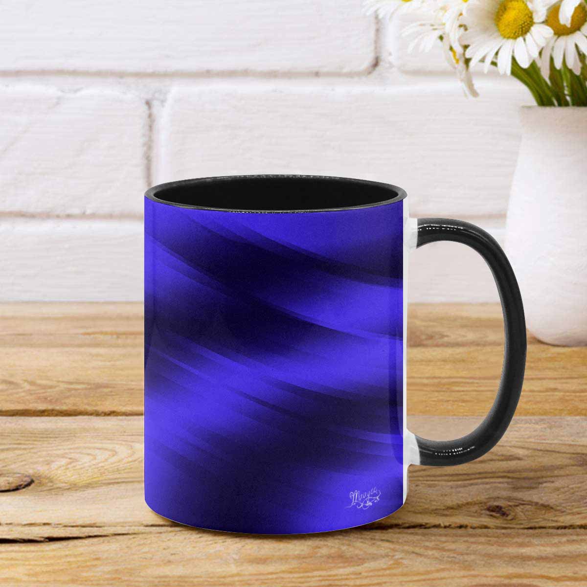 Coffee Mug, tea cup, black core, abstract, design 58