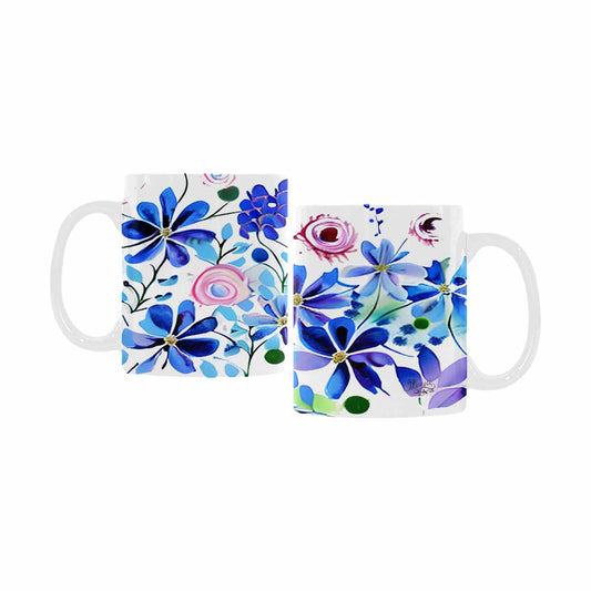 USA made Quality Mug, coffee mug, tea cup, Bright florals, Set 1A, Design 8