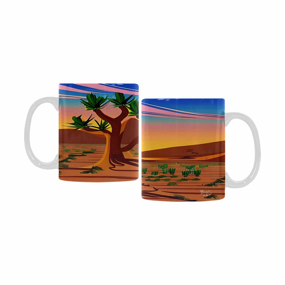 Coffee Mug, tea cup, desert scene, design 94