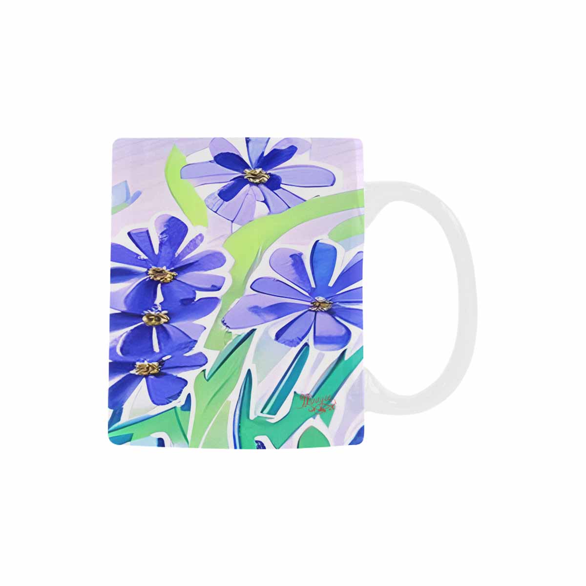 USA made Quality Mug, coffee mug, tea cup, Bright florals, Set 1, Design 44