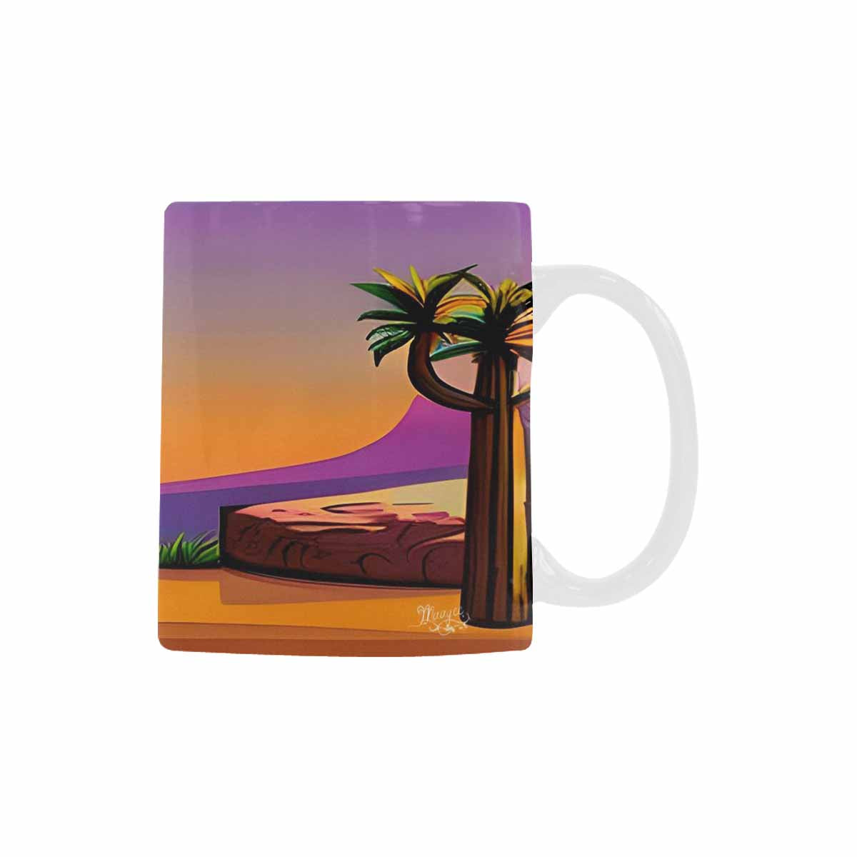 Coffee Mug, tea cup, desert scene, design 61