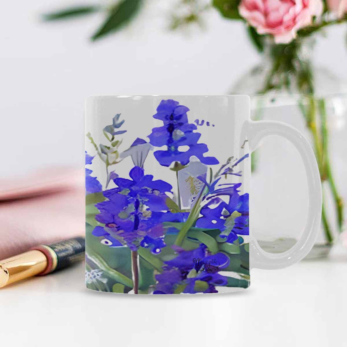 Quality Mug, coffee mug, tea cup, Bright florals, Set 1A, Design 87