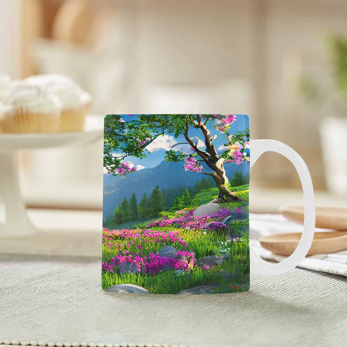 Rivers & Mountains Landscape mugs, set 1 design 9