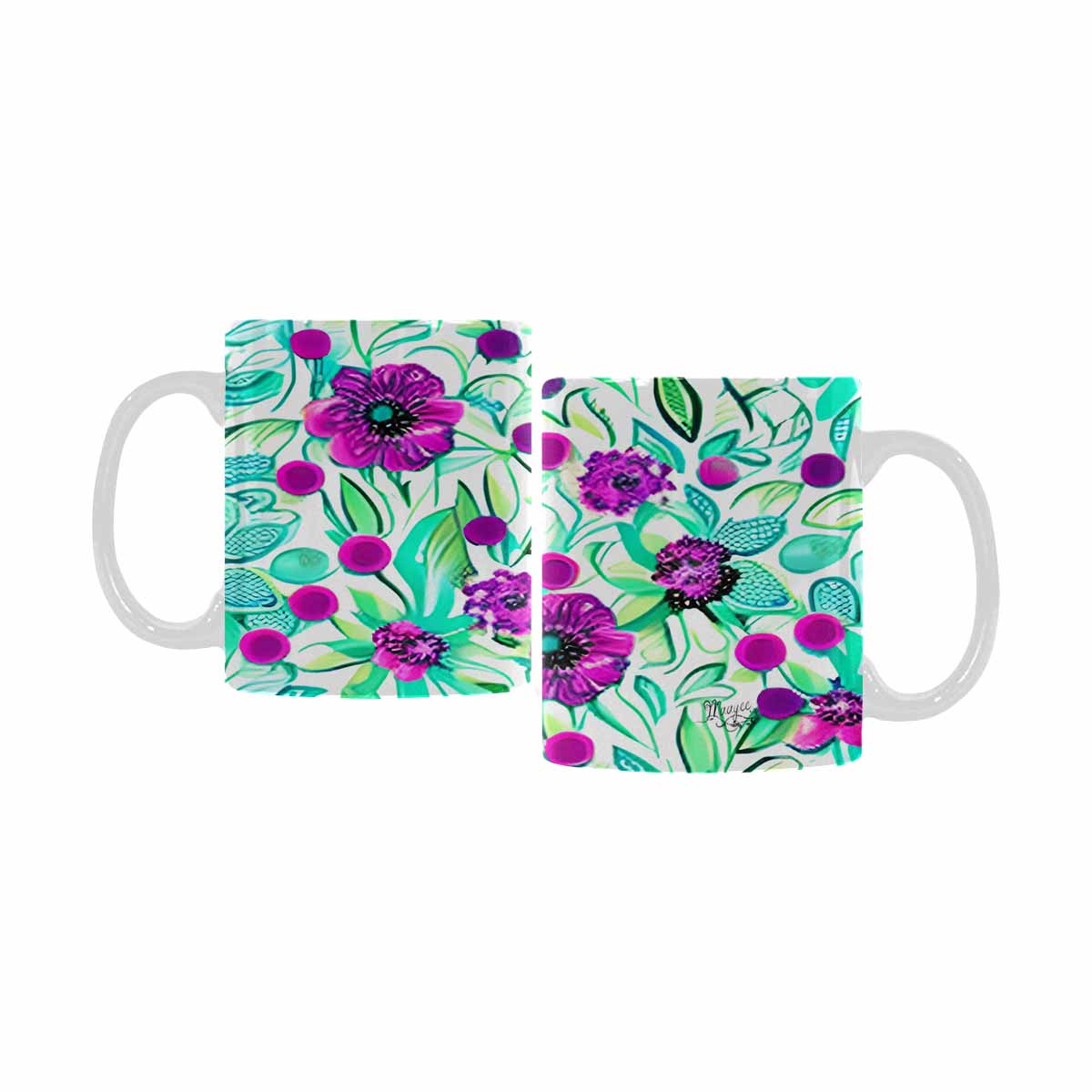 Quality Mug, coffee mug, tea cup, Bright florals, Set 1, Design 133