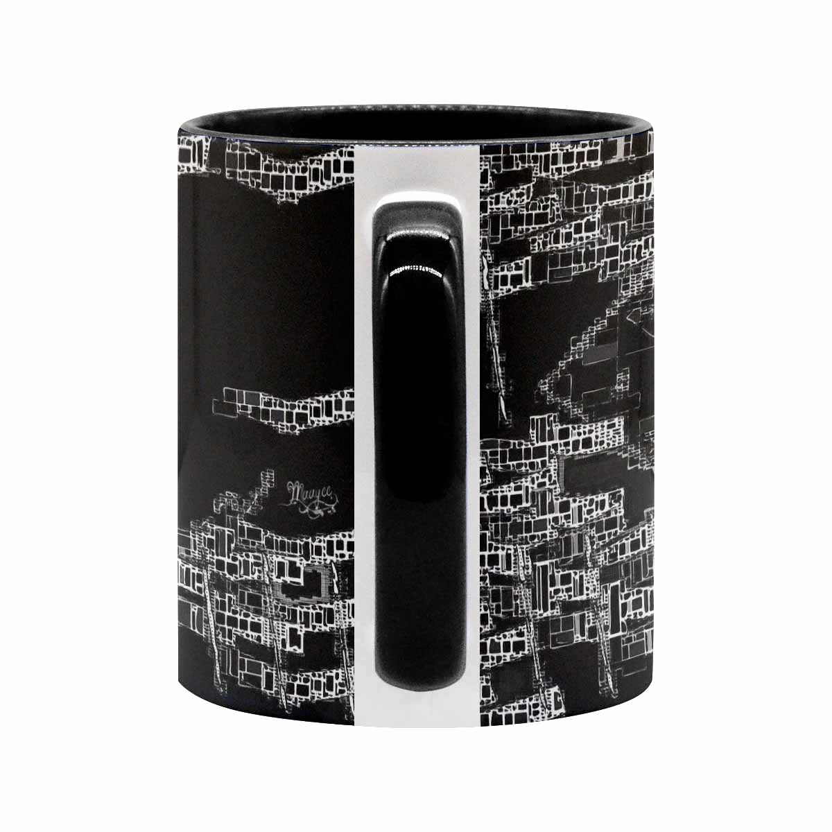 Coffee Mug, tea cup, black core, abstract, design 127