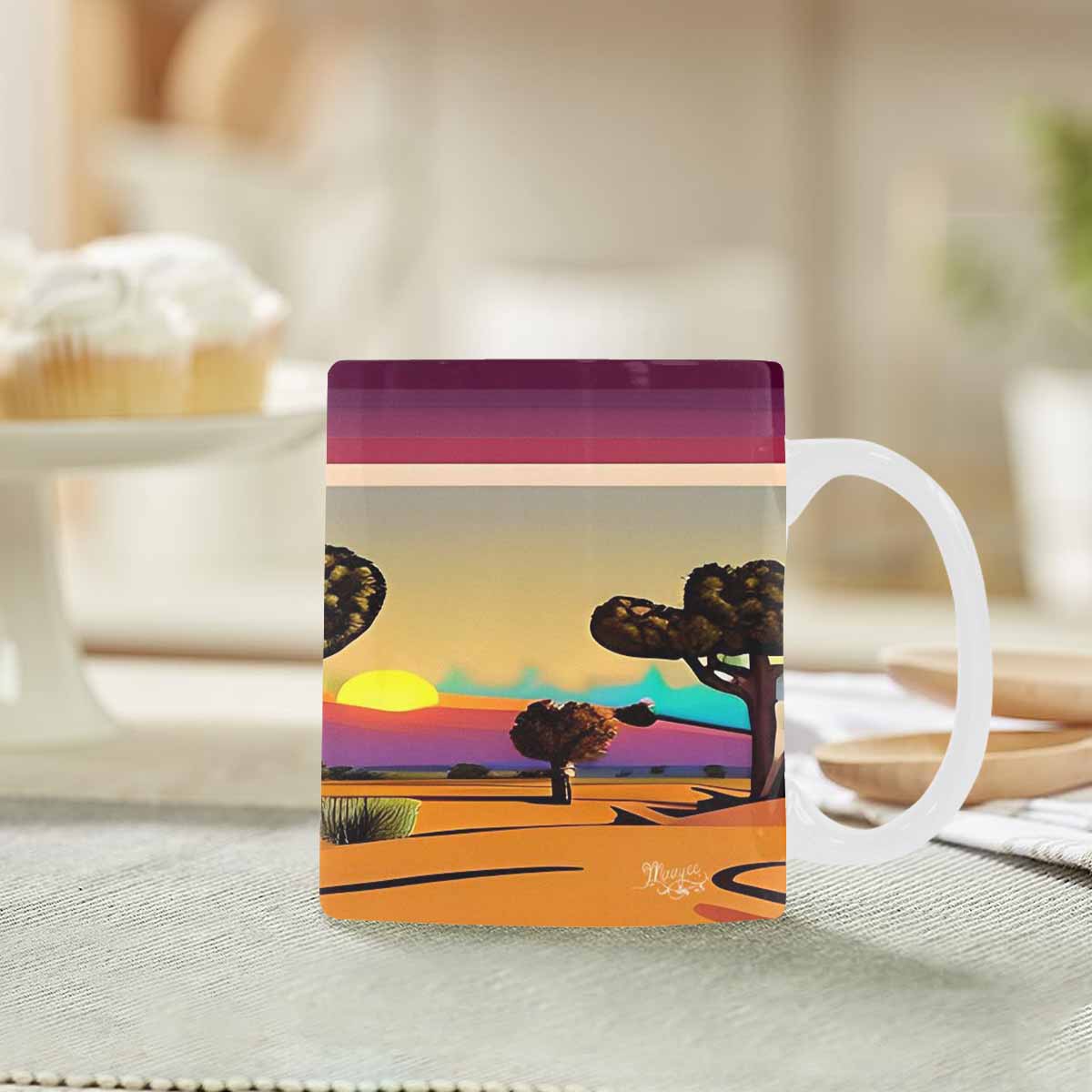 Coffee Mug, tea cup, desert scene, design 66