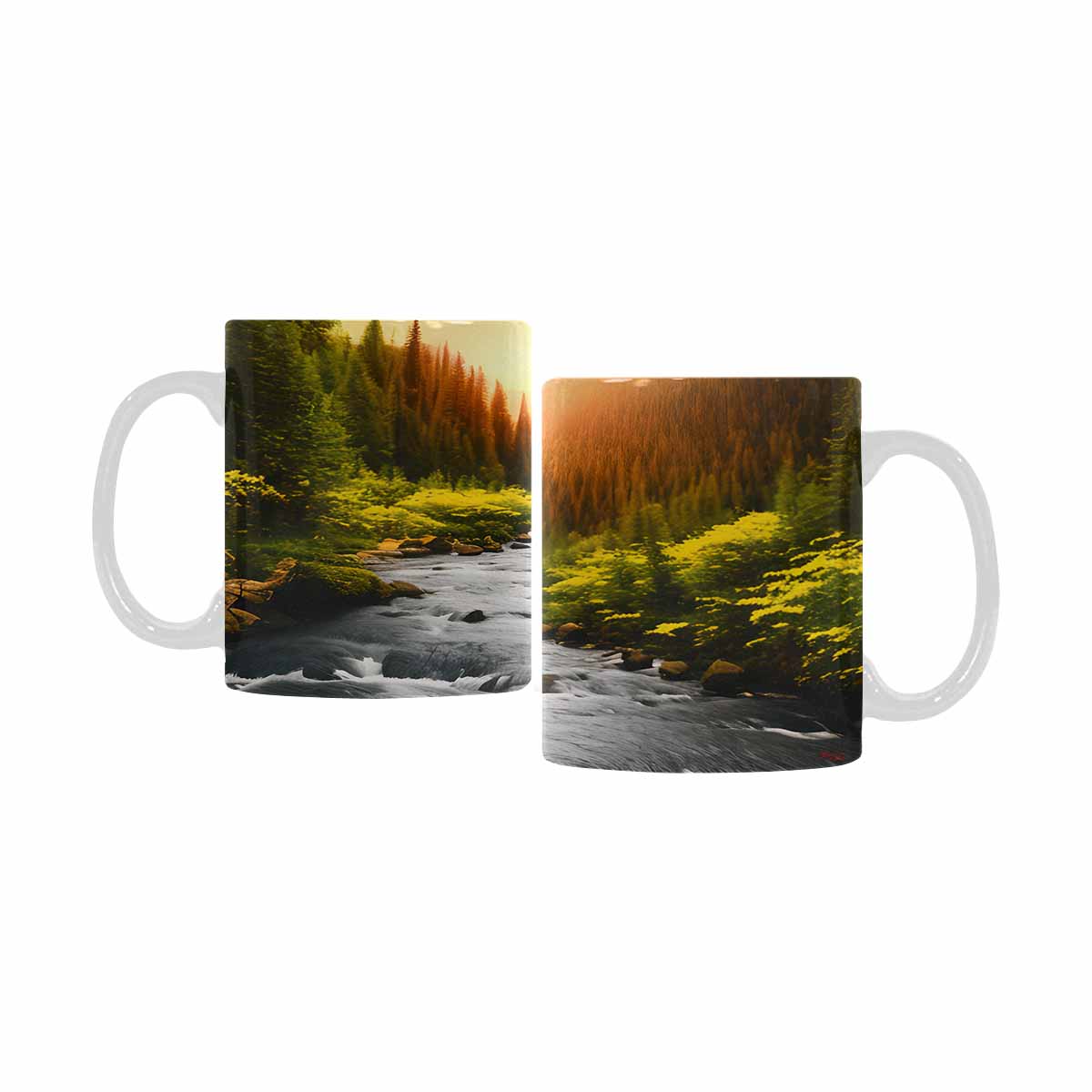 Rivers & Mountains Landscape mugs, set 1 design 15