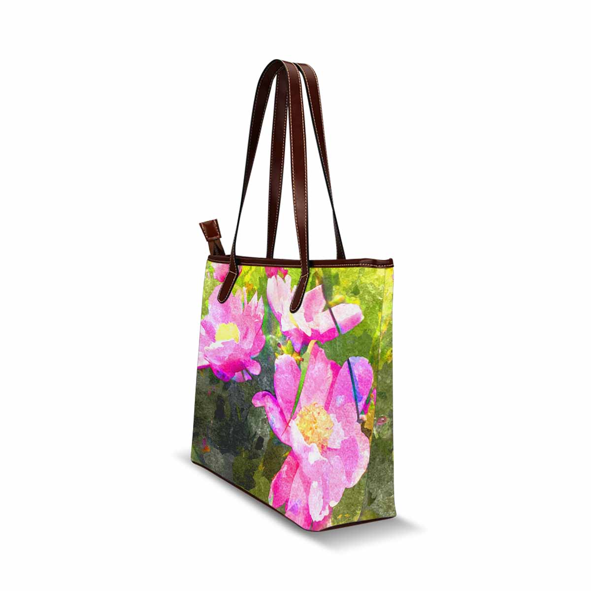 Classic Fabric handbag, watercolor floral, design 104