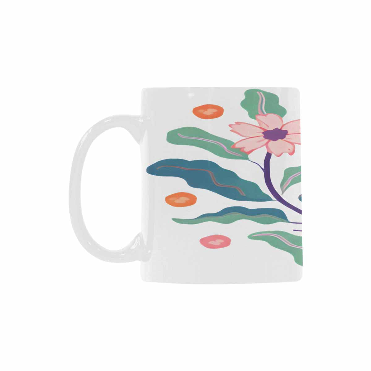 USA made Quality Mug, coffee mug, tea cup, Bright florals, Set 2, design 48