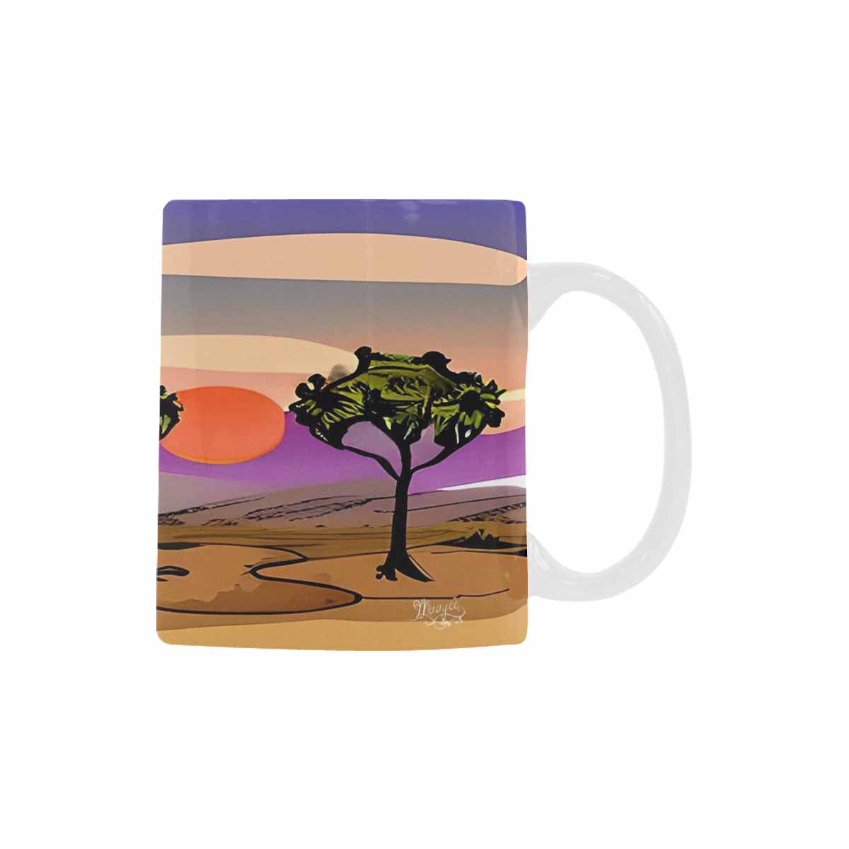 Coffee Mug, tea cup, desert scene, design 35