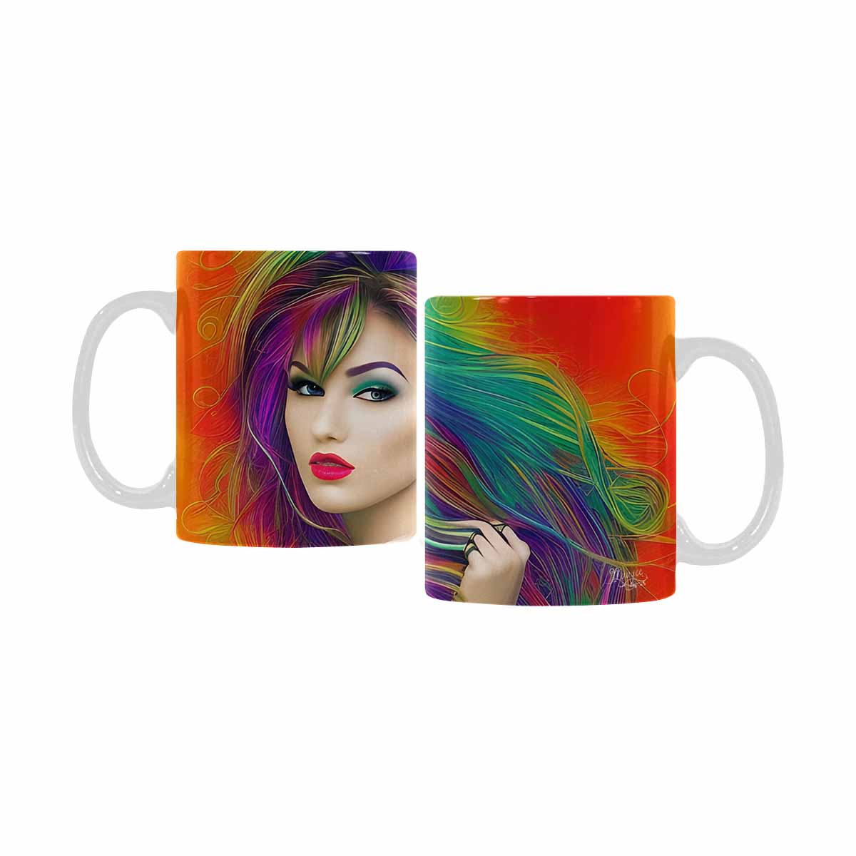 Coffee Mug, tea cup,caucasian Face, design 34