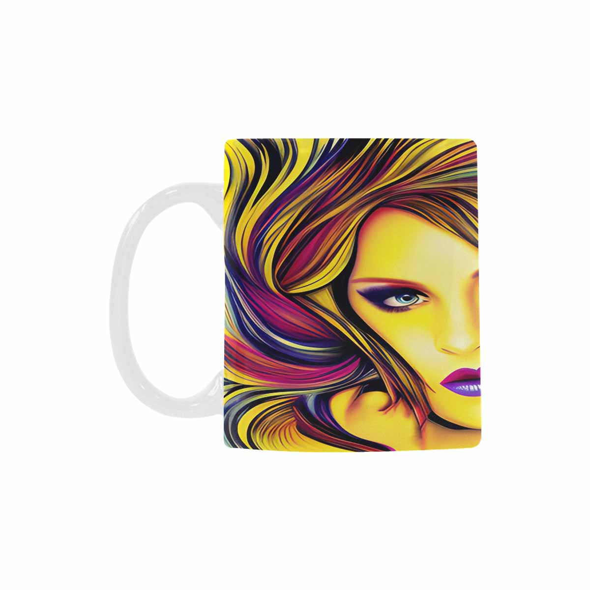 USA, Color Coffee Mug, tea cup, caucasian Face, design 27