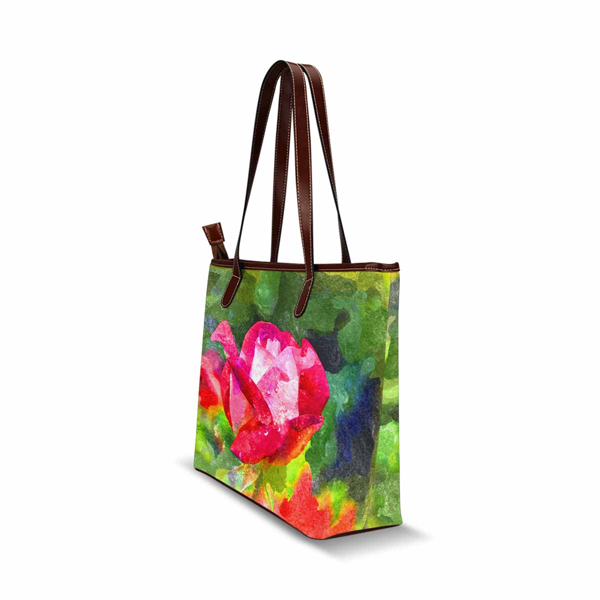 Classic Fabric handbag, watercolor floral, design 115