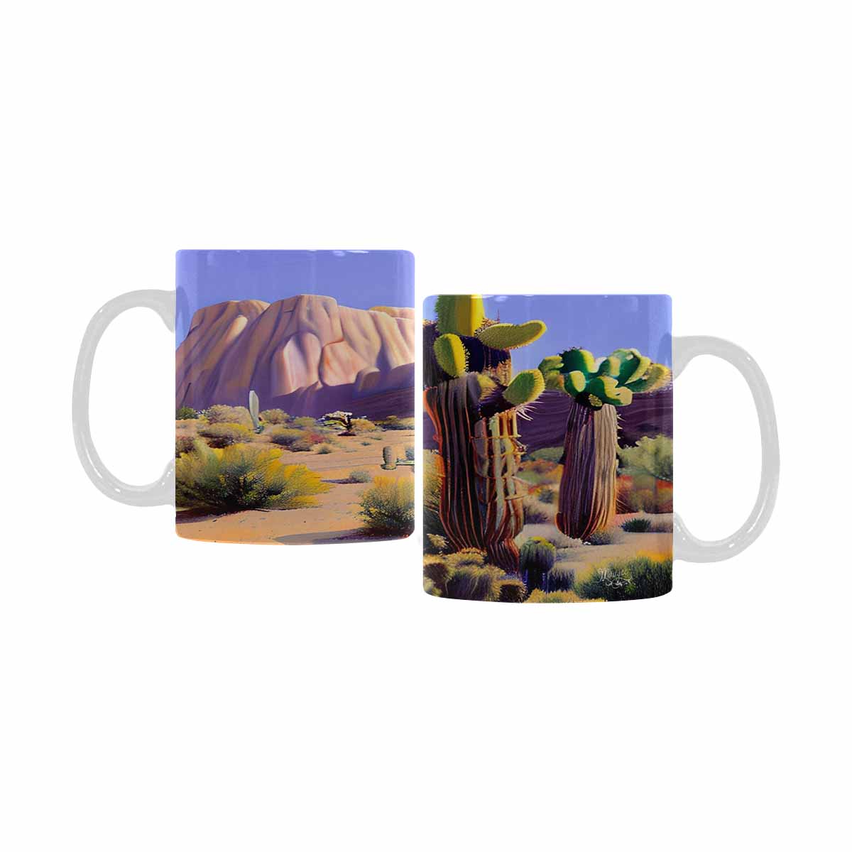 Coffee Mug, tea cup, desert scene, design 15