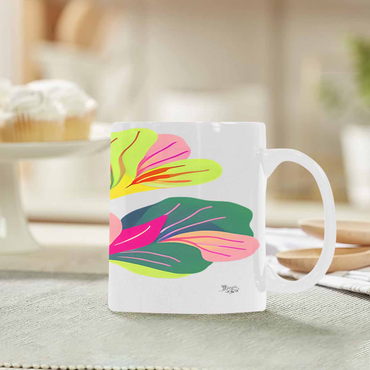 Quality Mug, coffee mug, tea cup, Bright florals, Set 2, design 95