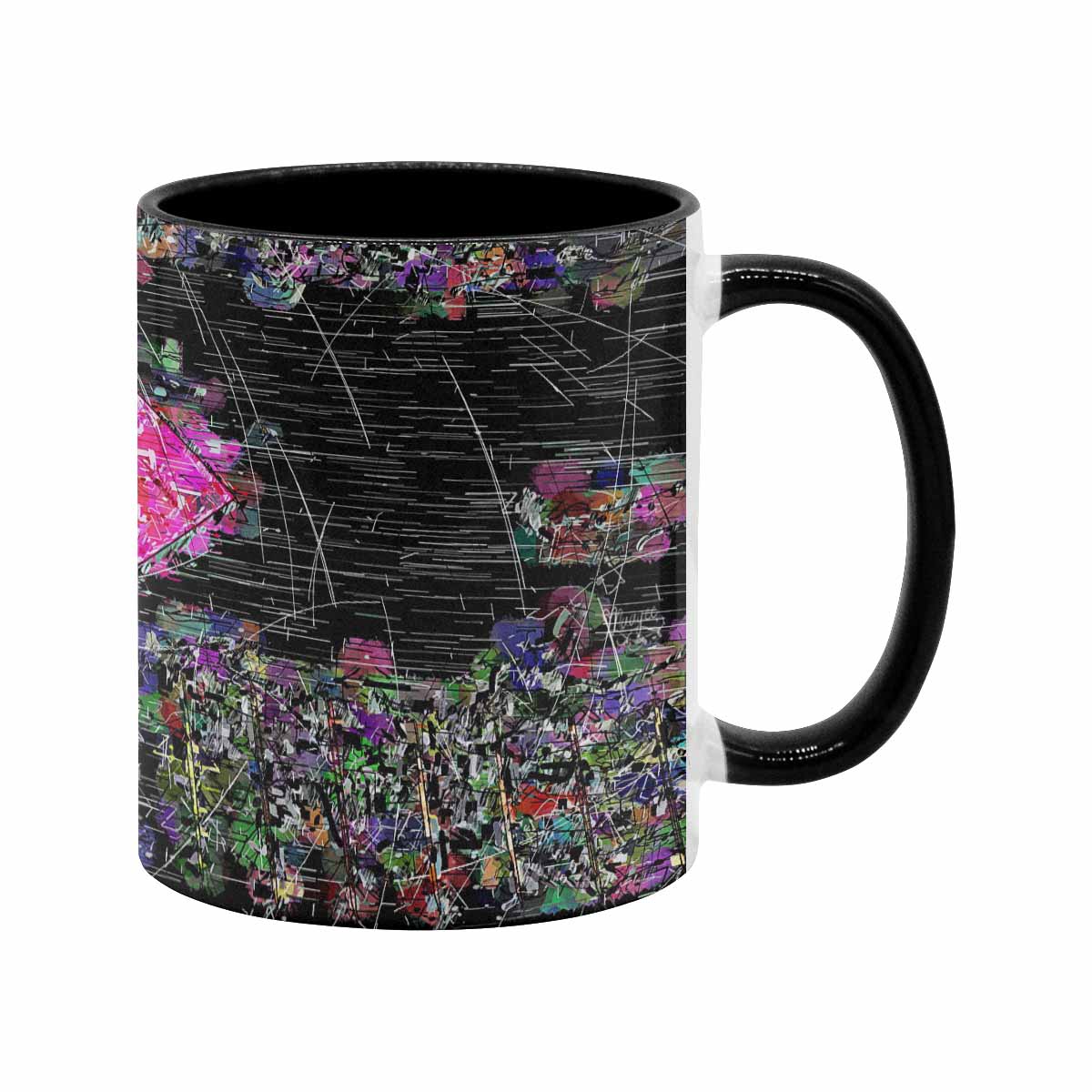 Coffee Mug, tea cup, black core, abstract, design 134