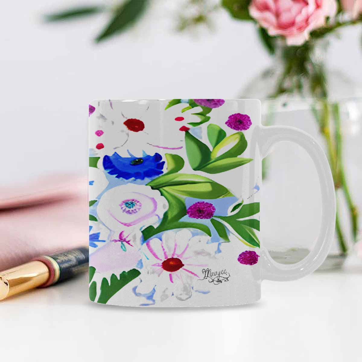 Quality Mug, coffee mug, tea cup, Bright florals, Set 1A, Design 109