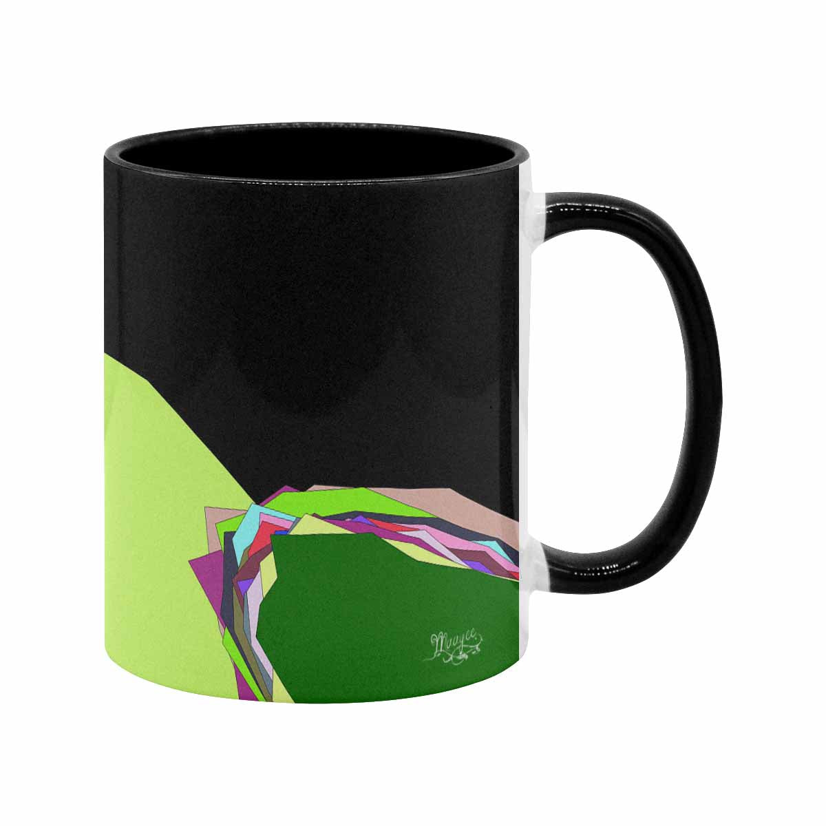 Coffee Mug, tea cup, black core, abstract, design 109