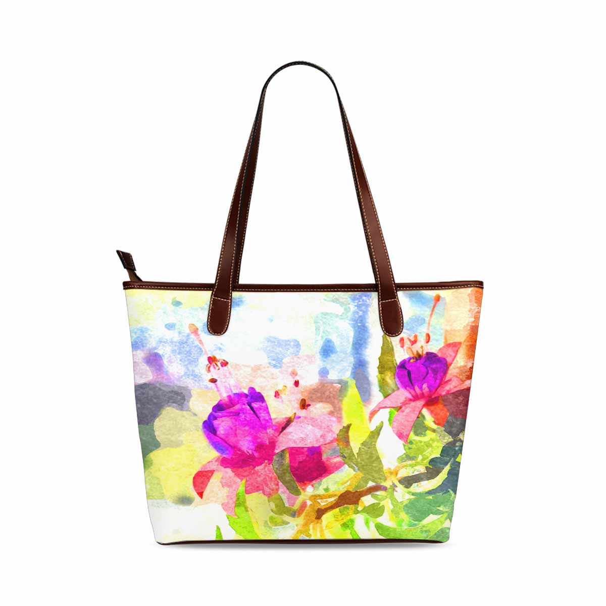 Classic Fabric handbag, watercolor floral, design 114