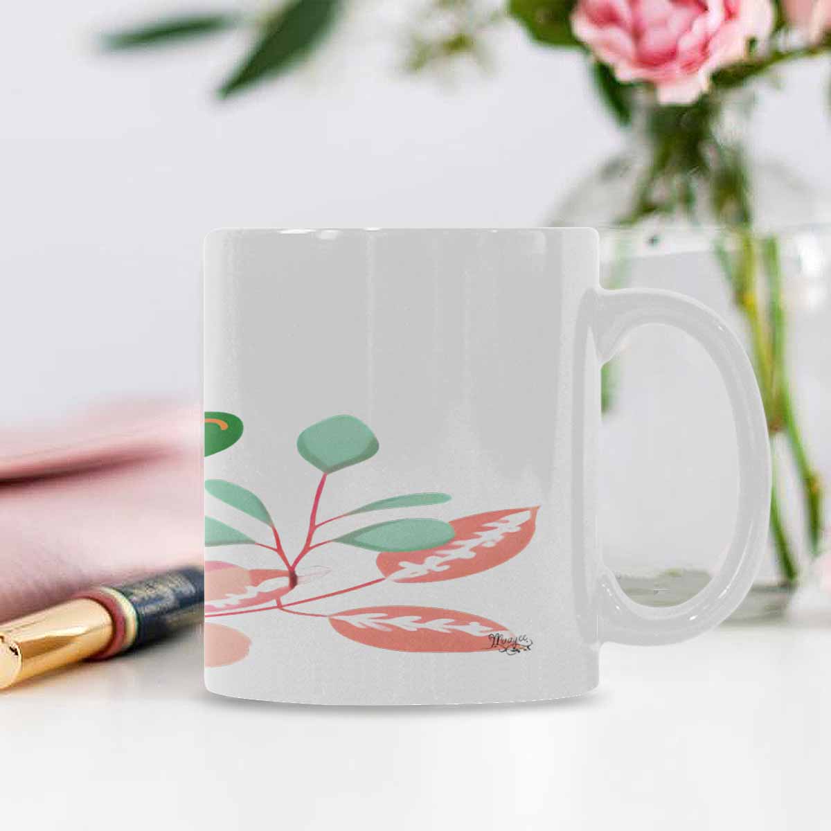 Quality Mug, coffee mug, tea cup, Bright florals, Set 2, design 65