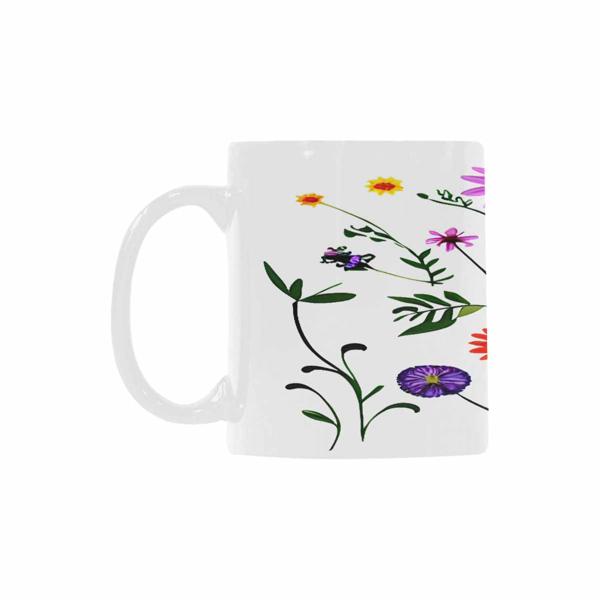 USA made Quality Mug, coffee mug, tea cup, Bright florals, Set 2, design 84