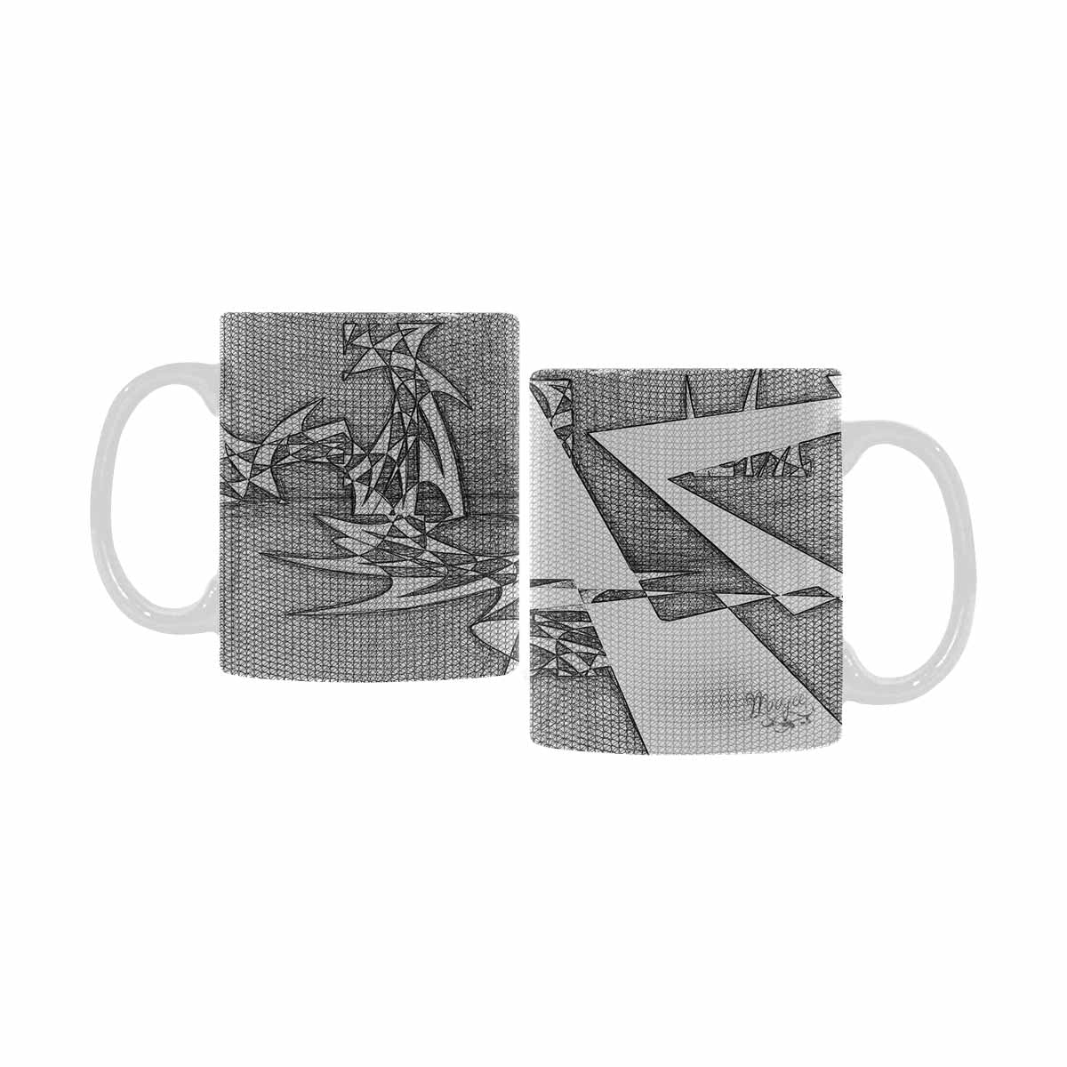 Quality Mug, coffee mug, tea cup, B & W Abstract, Set 1, design 91