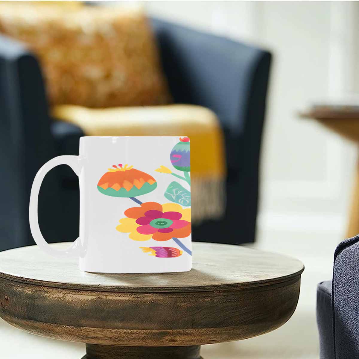 Quality Mug, coffee mug, tea cup, Bright florals, Set 2, design 55