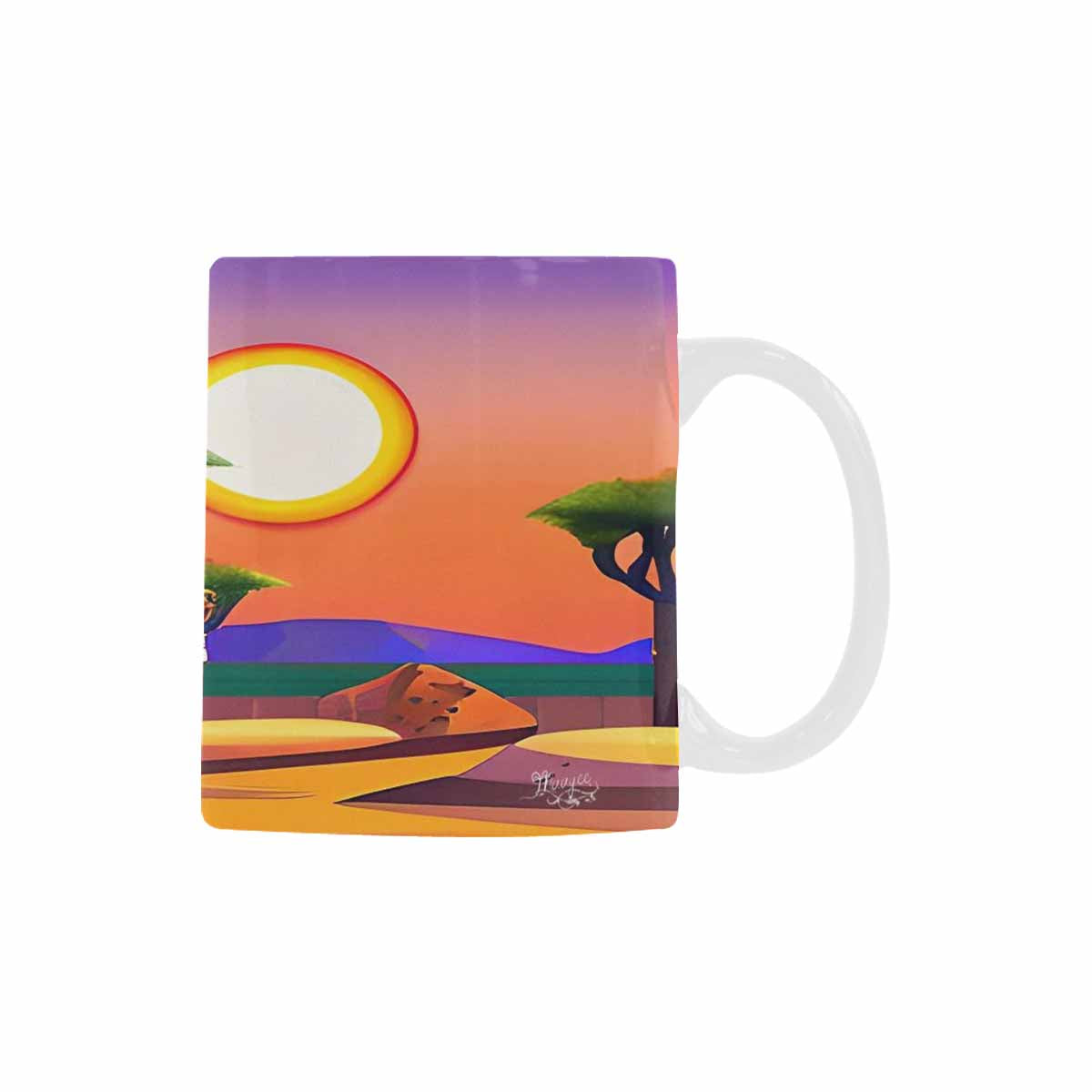 Coffee Mug, tea cup, desert scene, design 33