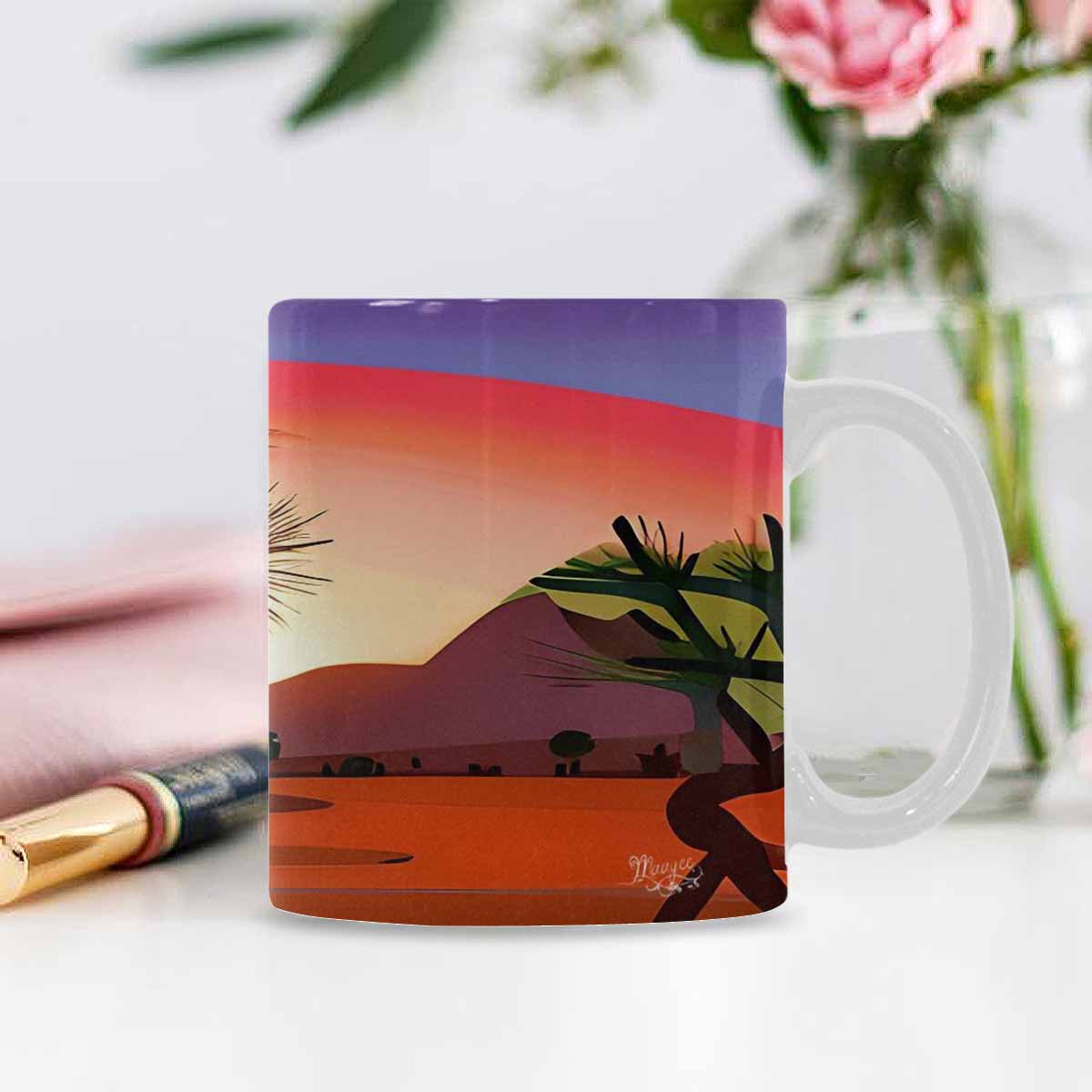 Coffee Mug, tea cup, desert scene, design 89