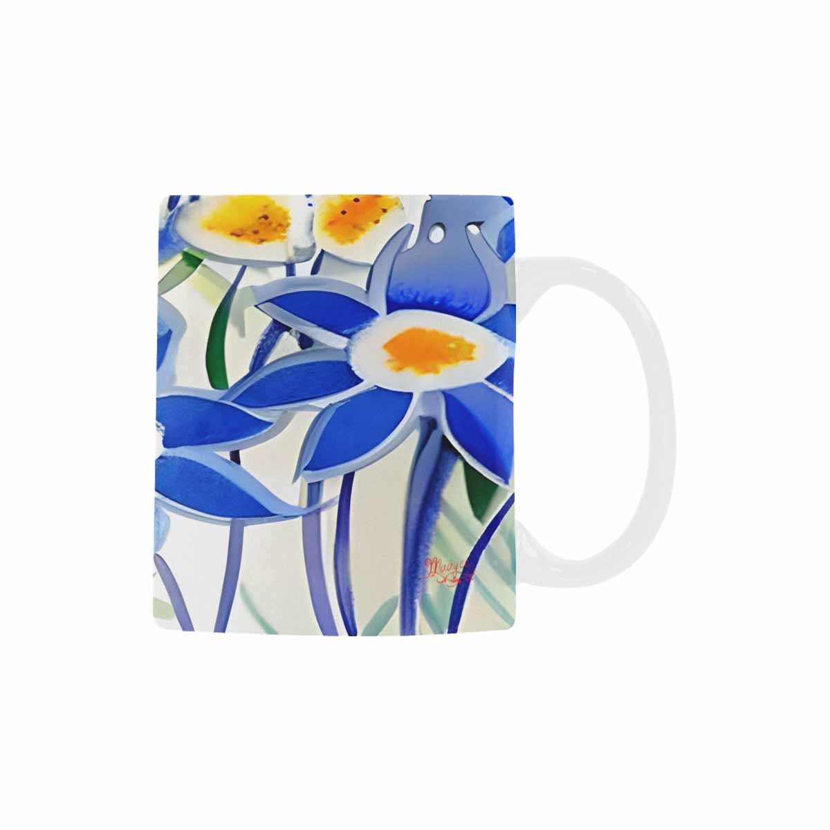 USA made Quality Mug, coffee mug, tea cup, Bright florals, Set 1, Design 46