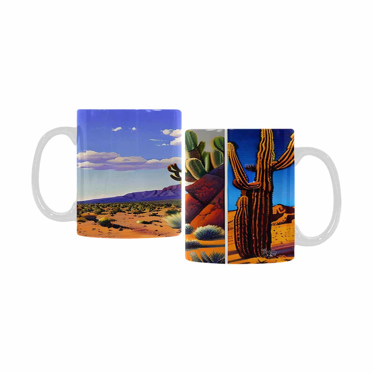 Coffee Mug, tea cup, desert scene, design 16