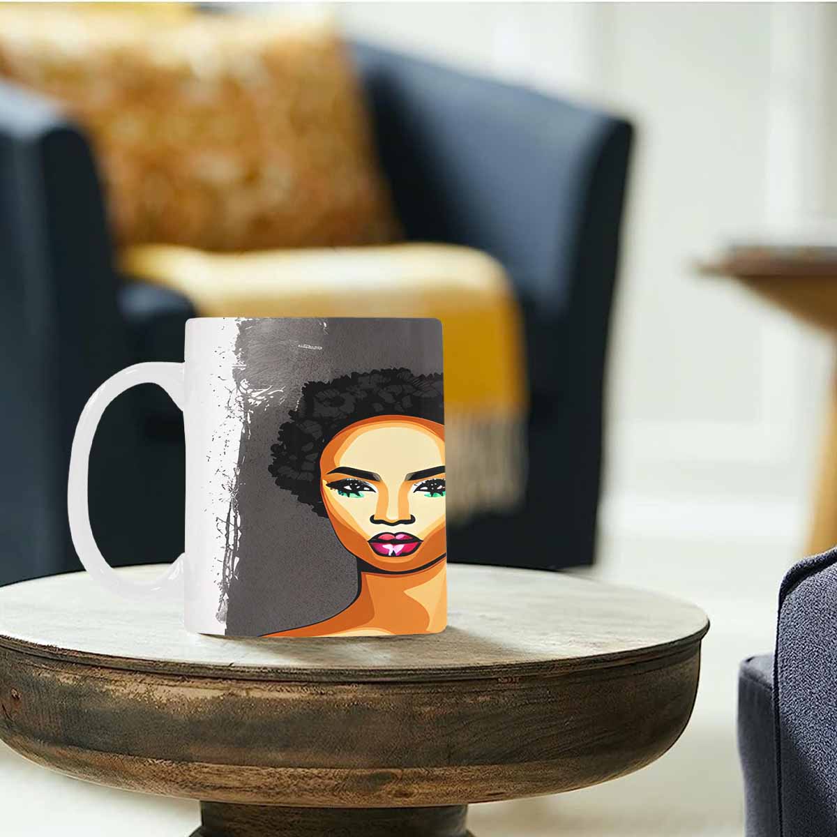 Quality Mug, coffee mug, tea cup, Black Faces, Set 1, design 38