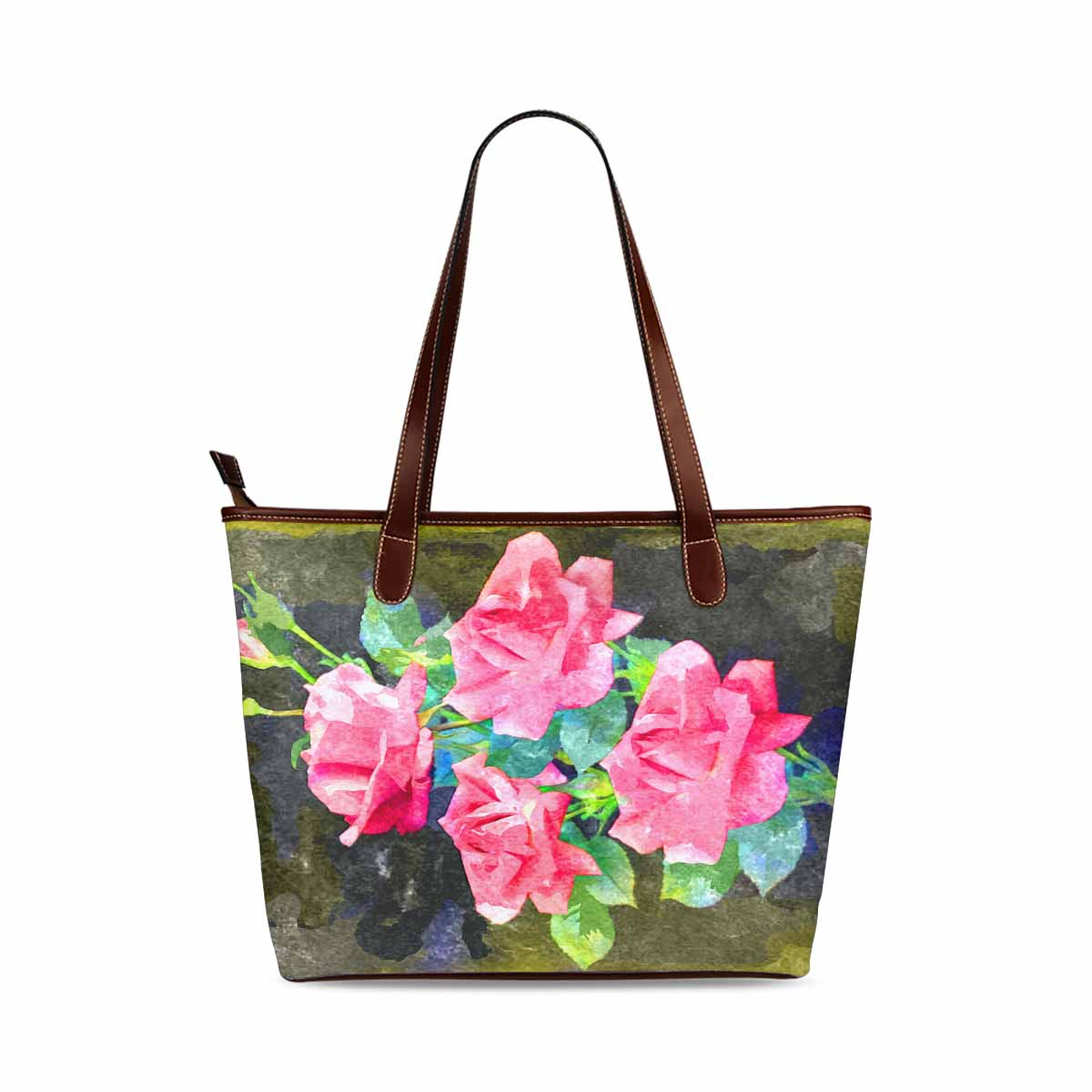 Classic Fabric handbag, watercolor floral, design 108