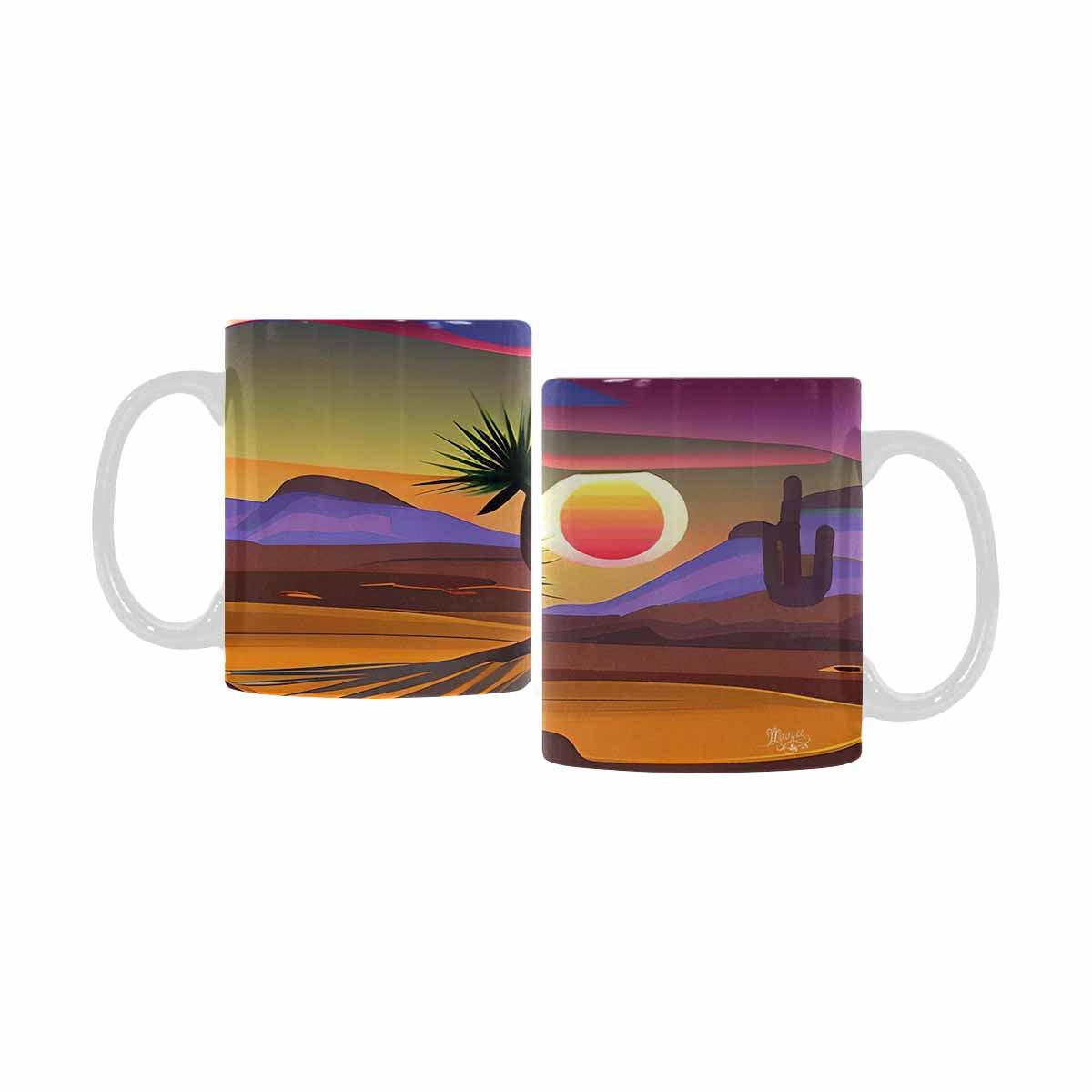 Coffee Mug, tea cup, desert scene, design 91