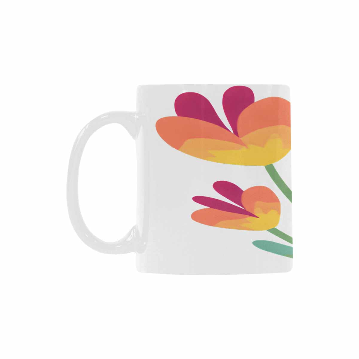 USA made Quality Mug, coffee mug, tea cup, Bright florals, Set 2, design 52