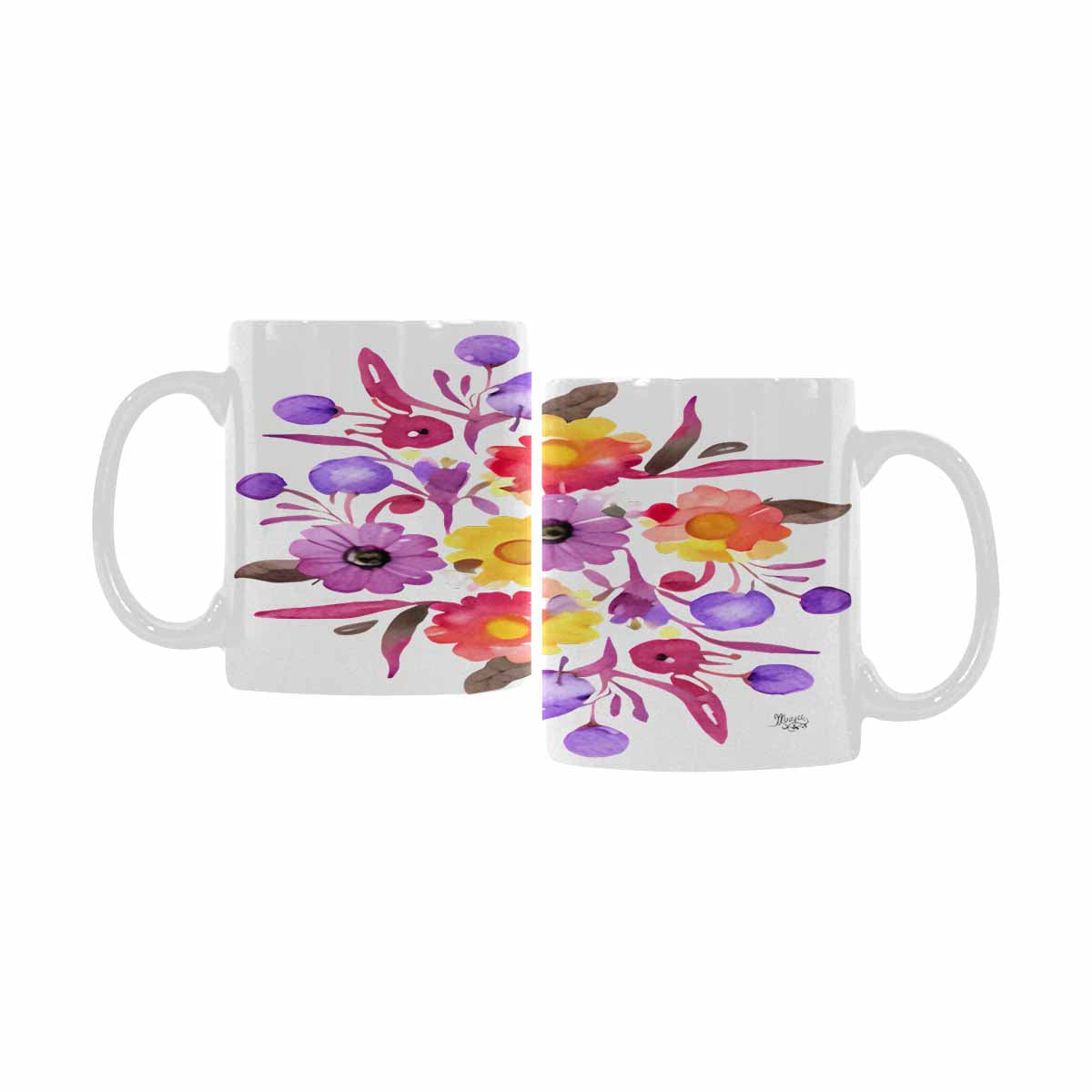 Quality Mug, coffee mug, tea cup, Bright florals, Set 2, design 36