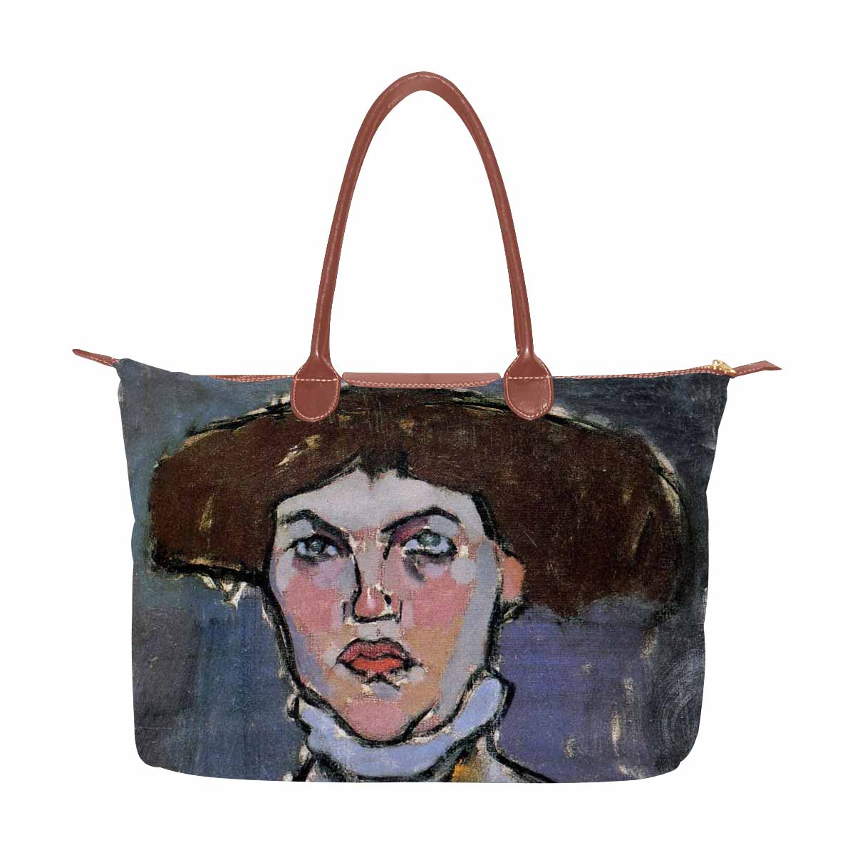 Classic handbag, Modigliani design, choice of 2 colors, Head of a young woman